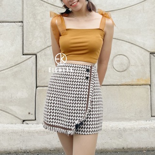 [EIGHTYK] Chân Váy Ngắn Đắp Chéo Phối Nút