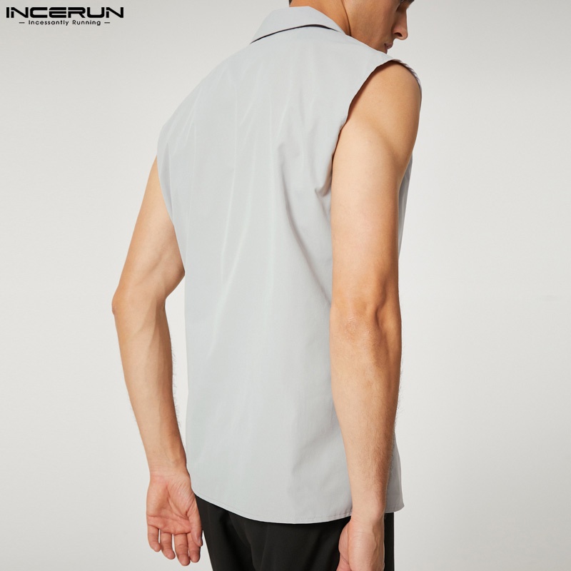 Áo khoác INCERUN không tay thiết kế độc đáo thời trang cho nam