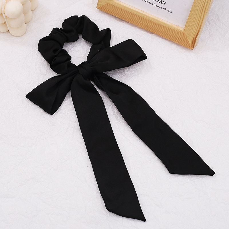 Kẹp/Dây buộc tóc ruy băng đen phong cách Hàn Quốc tùy chọn