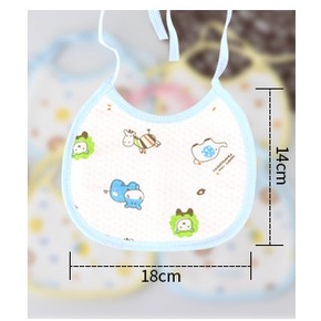 Yếm Sơ Sinh, Yếm Ăn Dặm - Yếm Tròn 100% CottonTrần Bông 3 Lớp Buộc Dây Cho Bé 0-3 Tháng
