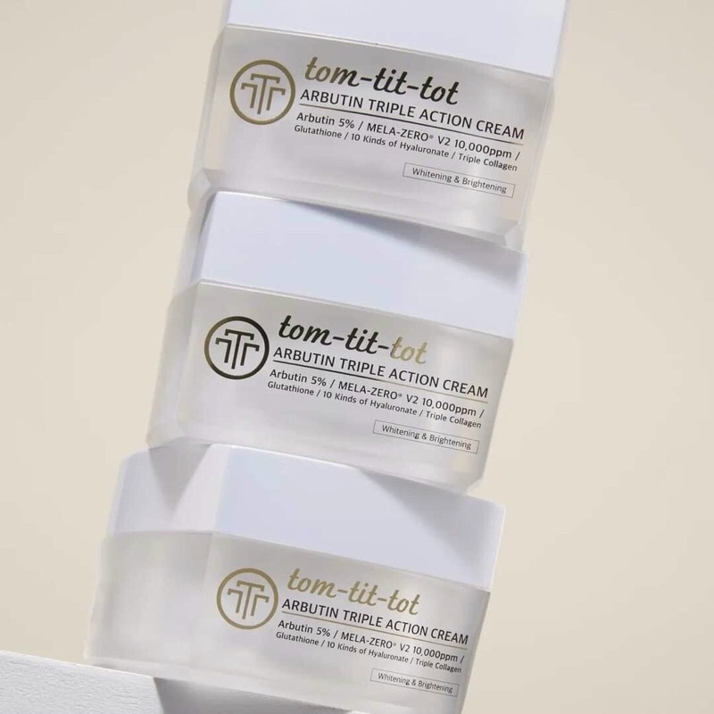 Kem dưỡng mờ nám trắng da Tom Tit Tot Arbutin 5% Mela Zero Triple Action Cream 50 ml