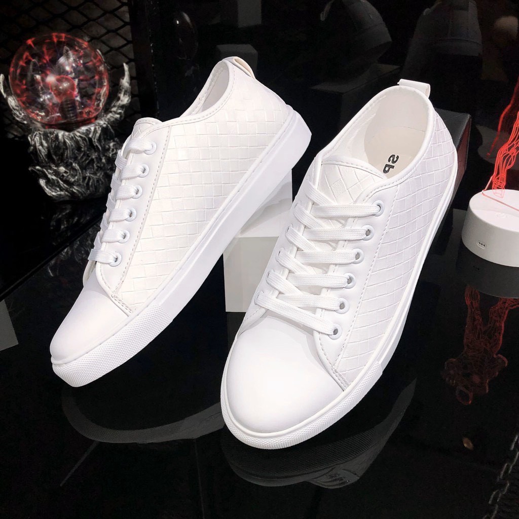 Giày sneaker nữ nam kẻ caro trắng thời trang cá tính