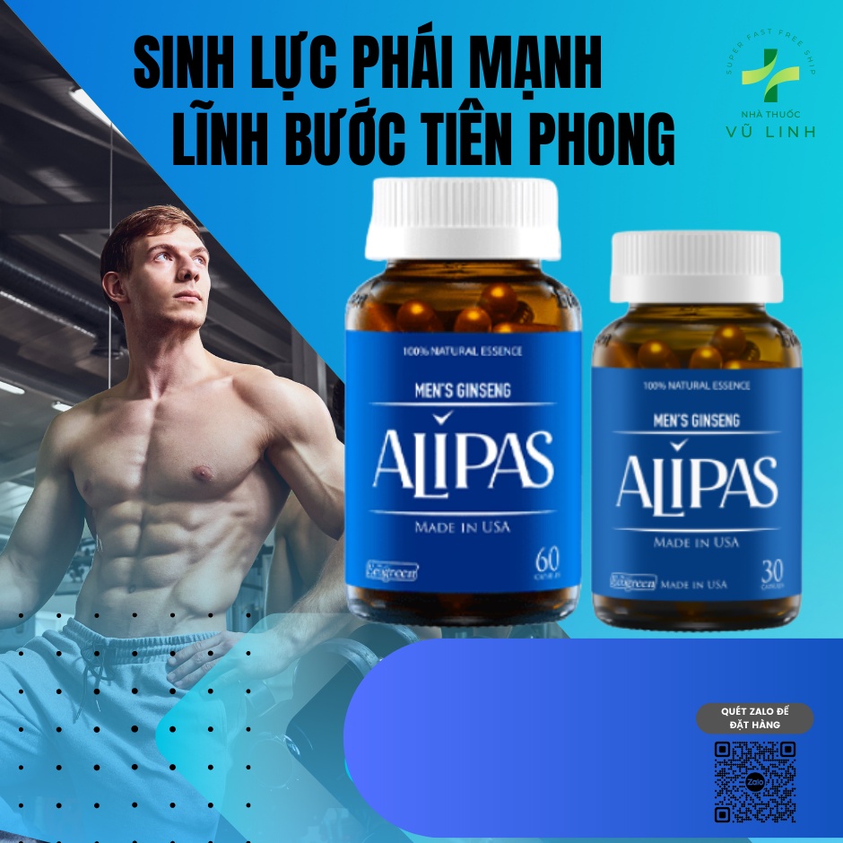 Viên uống ALIPAS tăng cường sinh lý nam Chai 60 viên/ 30 viên