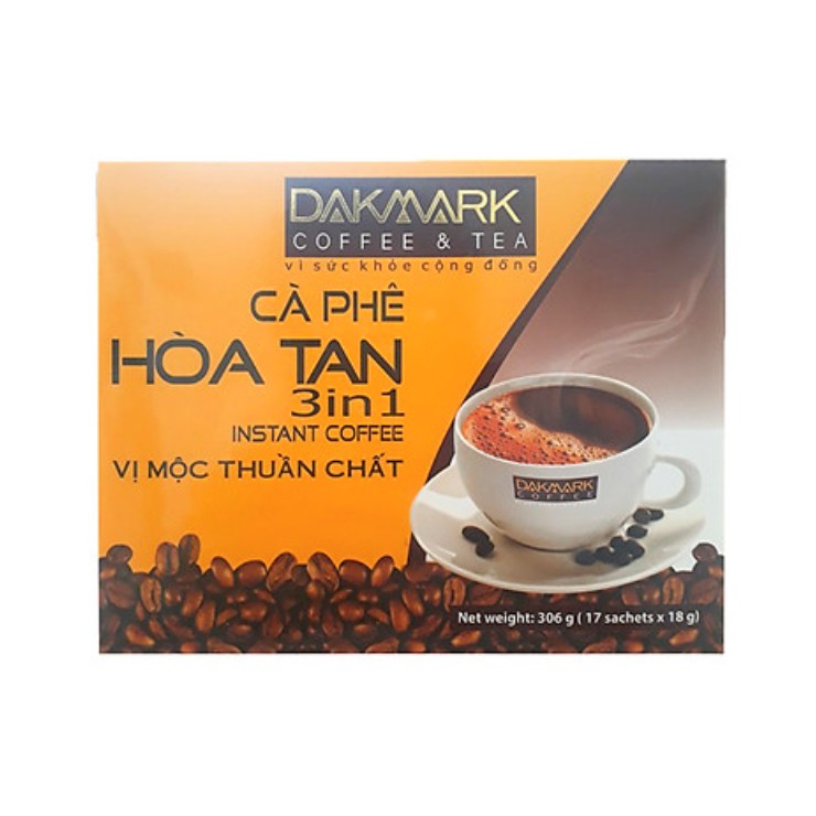 Cà Phê Hoà Tan 3in1 DakMark (Hộp 17 Gói)