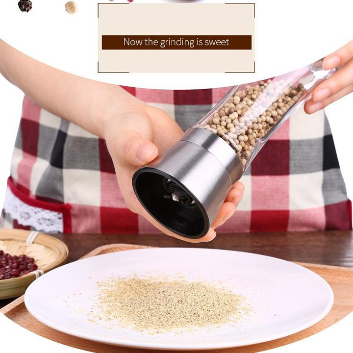 Lọ xay tiêu inox 304 thân thủy tinh cao cấp