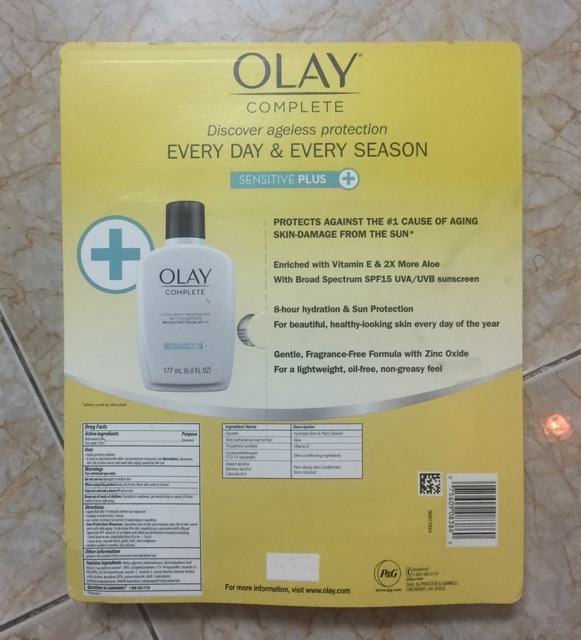 KEM DƯỠNG DA CHỐNG NẮNG OLAY COMPLETE UV 365 SPF 15 - 177ML ( Có Sẵn )