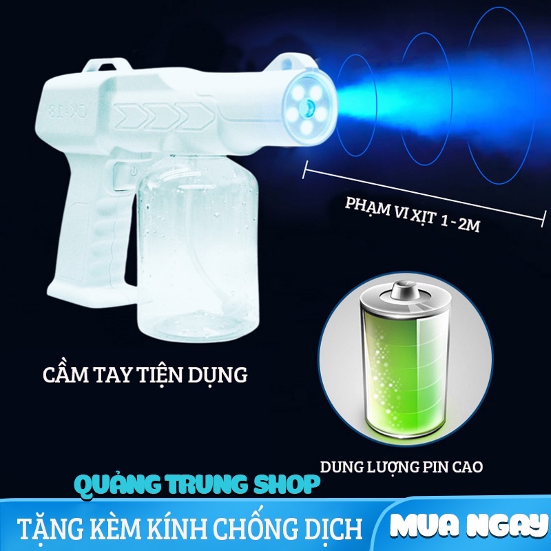 Máy xịt khử khuẩn cầm tay CK18 - Phun khử trùng Nano không dây chống dịch tiện dụng cho gia đình