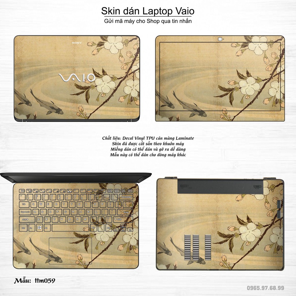 Skin dán Laptop Sony Vaio in hình Tranh thủy mặc _nhiều mẫu 3 (inbox mã máy cho Shop)