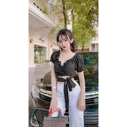 Áo bèo buộc eo