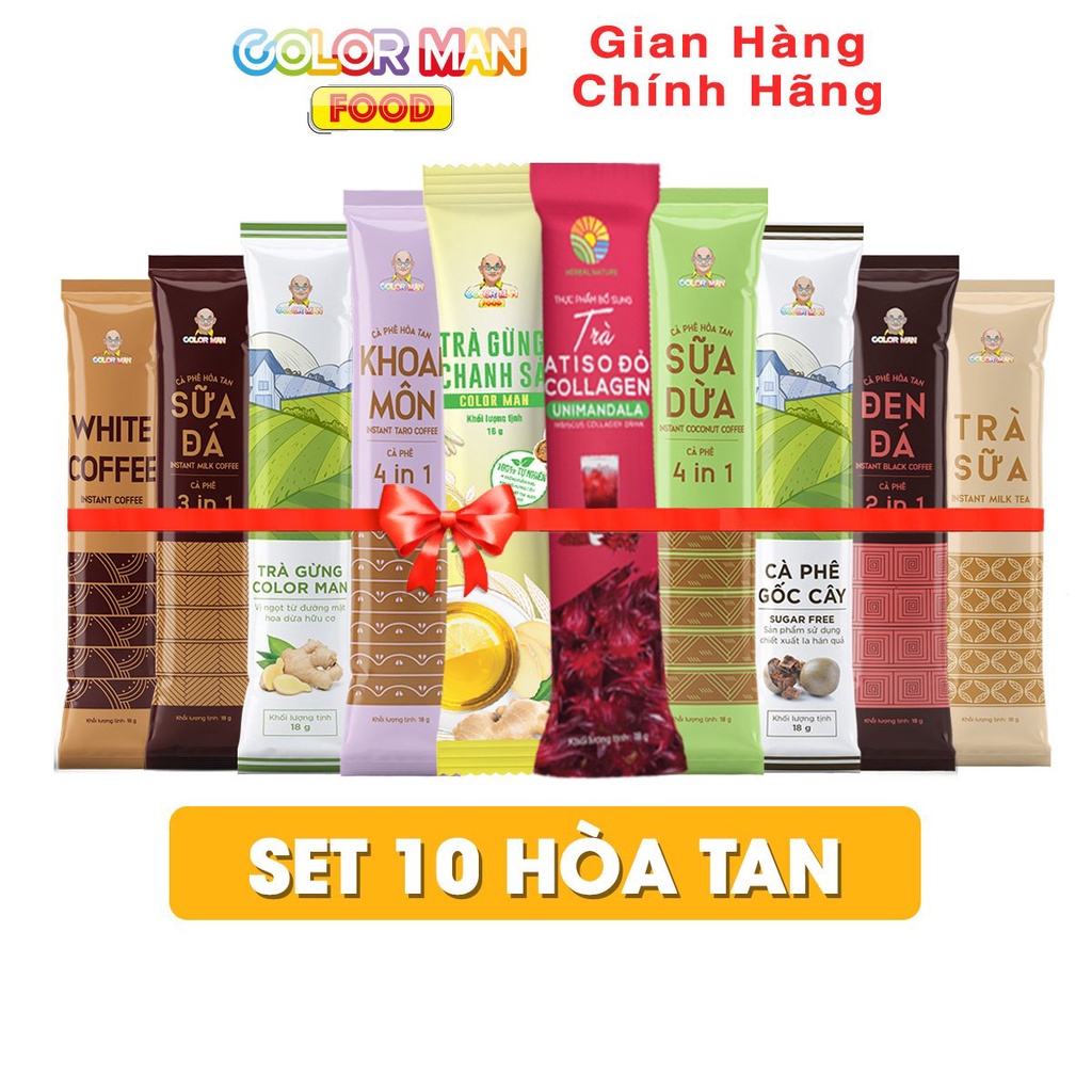 Set 10 Gói Hòa Tan Color Man (10 Loại)