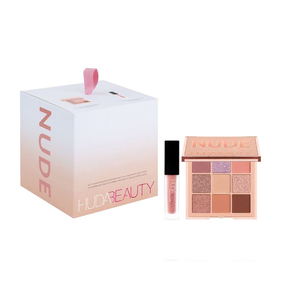 Phấn mắt Huda light nude son Bombshell son rendez vous hồng dâu