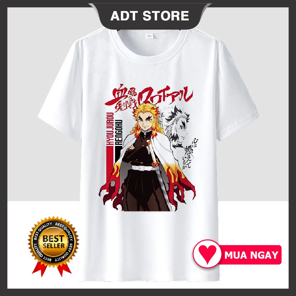 Áo thun unisex nam nữ in hình Rengoku Kyoujurou Viêm đế - Kimetsu no Yaiba Anime mẫu HOT độc đẹp giá rẻ