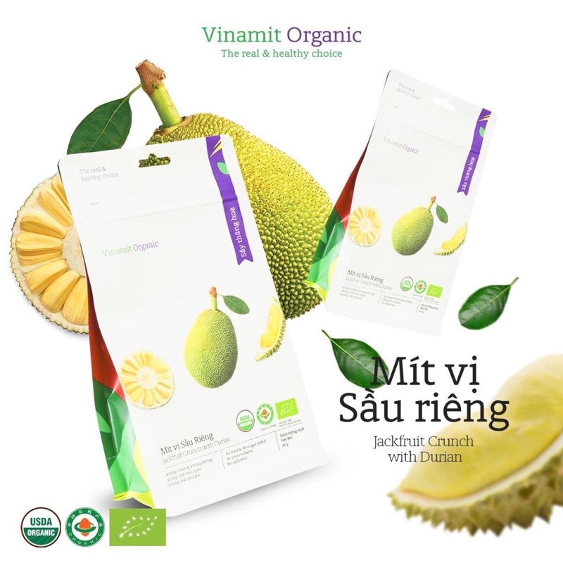 Mít sấy vị sầu riêng hữu cơ Vinamit 80gr