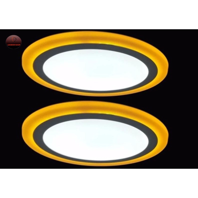 Đèn ỐP TRẦN 24W (18+6) tròn 2 màu 3 chế độ LEDSUN ánh sáng trắng vàng