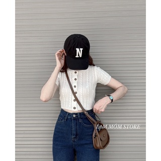 Áo len tơ crop QC