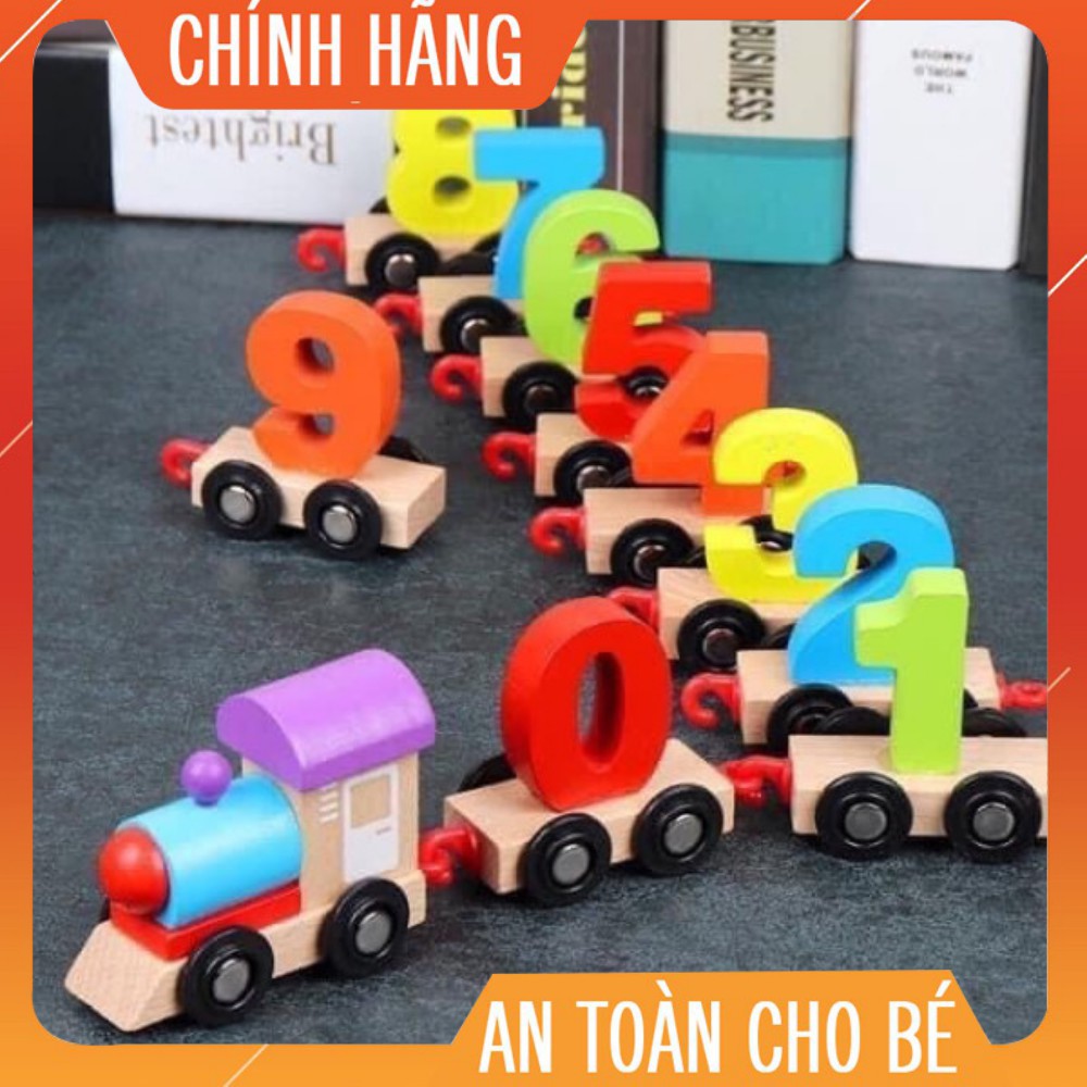 Đồ chơi đoàn tàu chở số bằng gỗ loại 1 cho bé vừa chơi vừa học