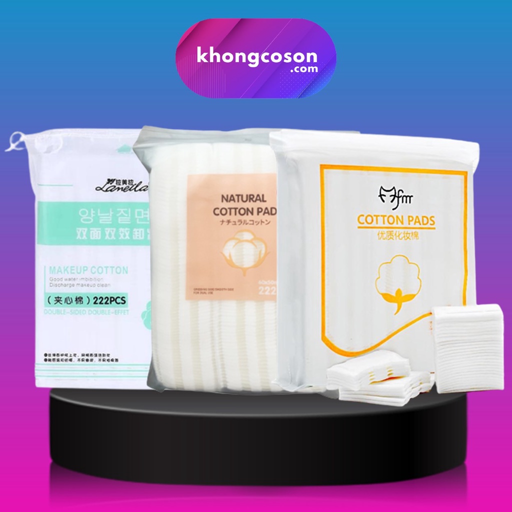 Bông Tẩy Trang MFMR, Natural, Lameila Nội Địa Trung Cotton Pads 222 Miếng - Khongcoson