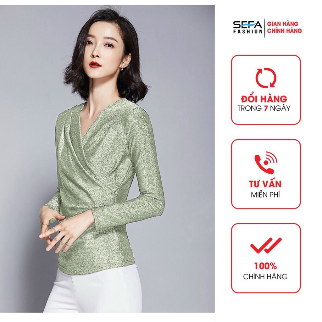 Áo thun Sefa cổ tim kim sa cao cấp-SPA01