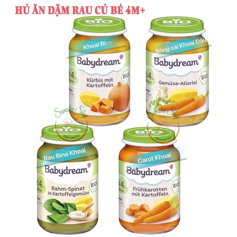 HỦ ĂN DẶM HỮU CƠ BABYDREAM MINI CHO BÉ 5M