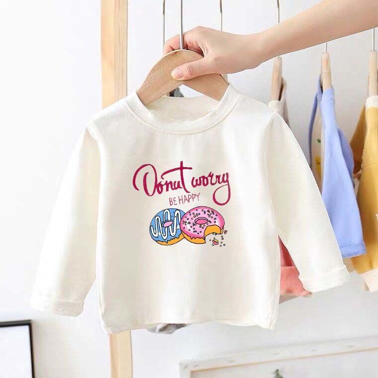 Áo Thun Cotton Tay Dài Màu Trắng Phong Cách Mới Cho Bé Gái 20