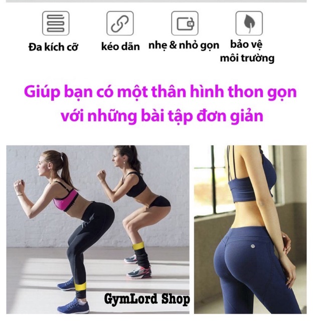 MINIBAND - Bộ 4 dây đàn hồi CAO CẤP tập mông (có video)