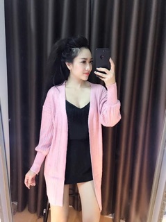 Áo len khoác dài tay bo