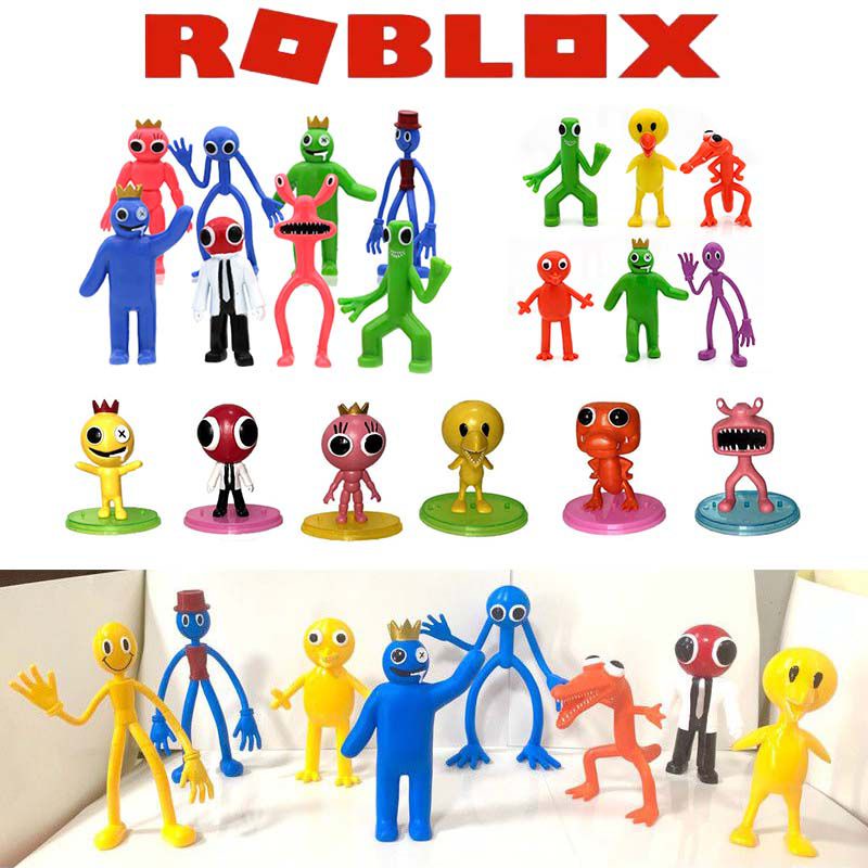 Game 6/8Pcs Roblox Rainbow Friends Action Figure Toy Q Version Handmade Doll Model Toy Ornaments Collection Kids Fans Birthday Gifts