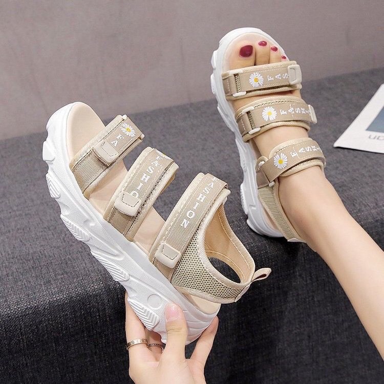 ( 3 MÀU ) Sandal Nữ 3 Quai Hoa Cúc Cực Xinh Kiểu Dáng Hàn Quốc