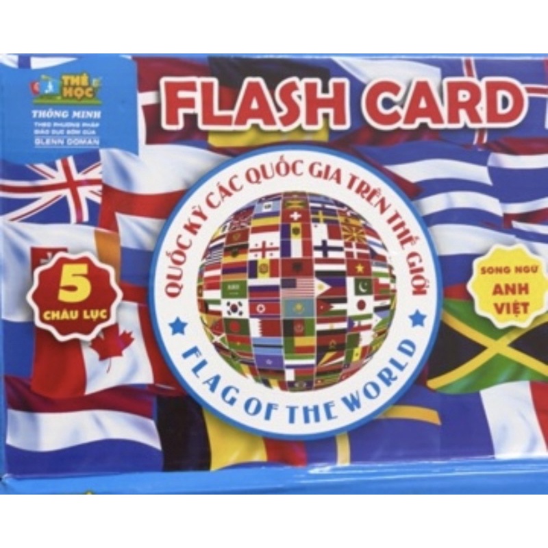 Bộ Thẻ Học Song Ngữ Quốc Kỳ 175 Nước Trên Thế Giới - Flash Card Cờ Các Nước