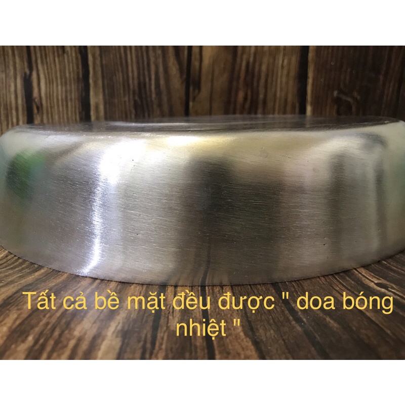 Chảo gang trắng đúc doa bóng đáy bằng 31cm chính hãng Ngân Thọ