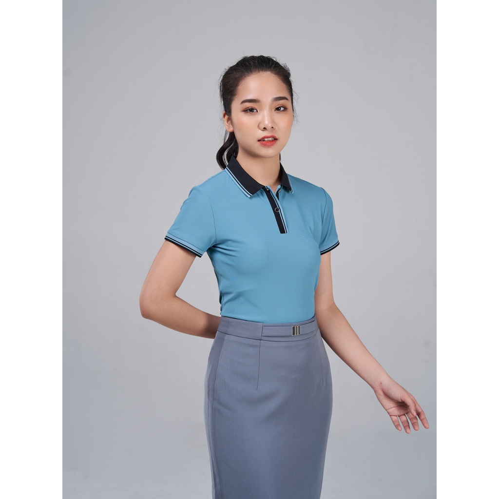 Áo Polo nữ YODY Airycool nẹp bo thoáng khí thấm hút mồ hôi tốt APN5018