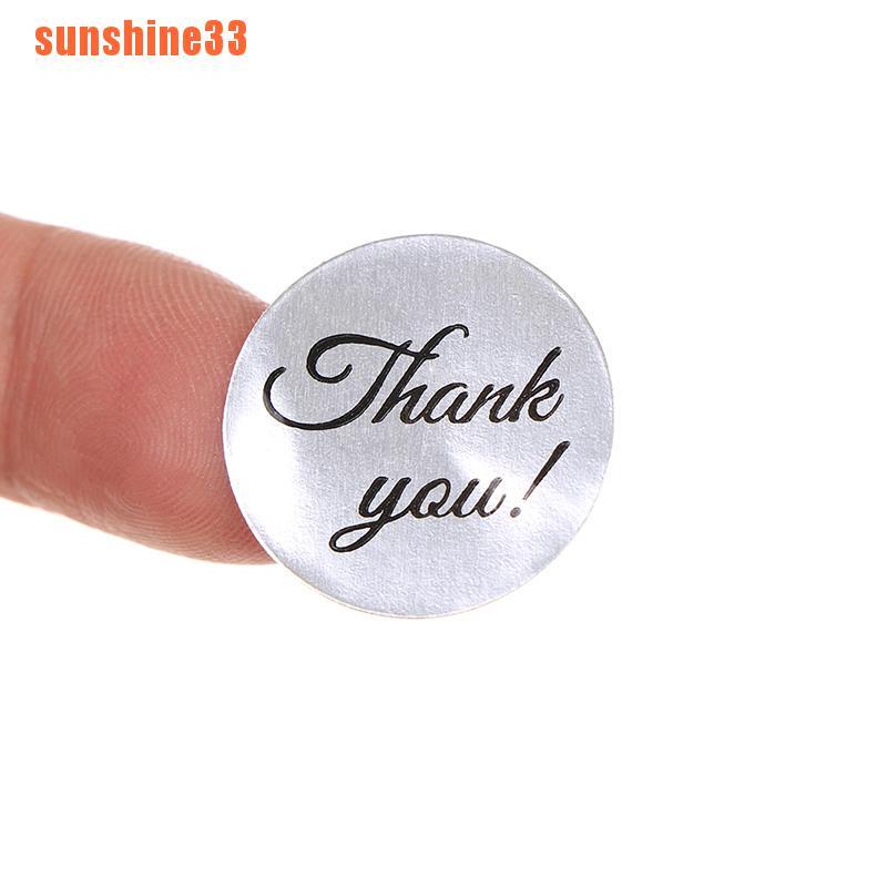 hot 500 thank you stickers mini diy craft 1" silver round lables wedding