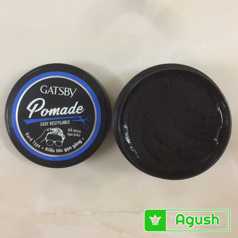 Pomade gốc nước vuốt tạo kiểu tóc Gatsby Hair gel Pomade Easy Restylable Hard Type waterbase 65g bóng thơm hương hoa quả