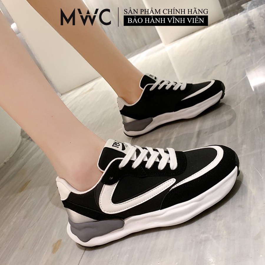 Giày MWC A007 - Giày Thể Thao Nữ, Sneaker Da Đế Cao Phong Cách Năng Động Thời Trang