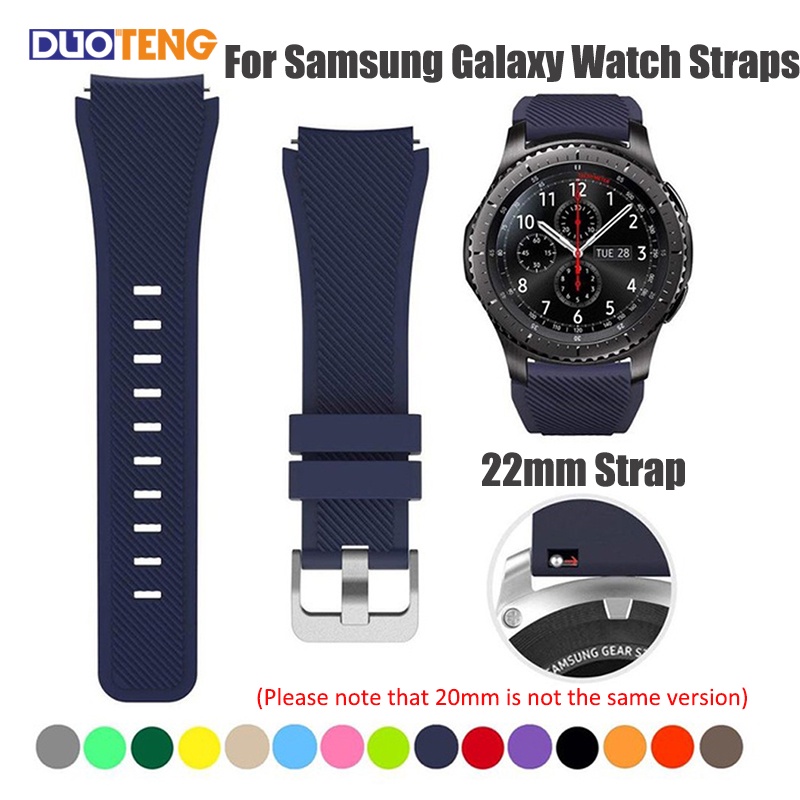 Dây Đeo Thay Thế Bằng Silicone Cao Su Mềm 22mm Cho Samsung Galaxy Watch Band 46mm/S3
