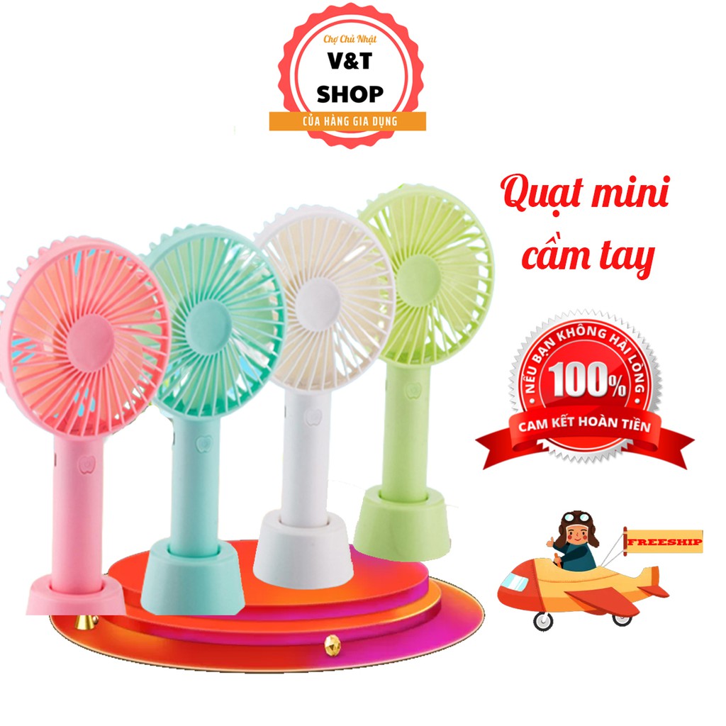 Quạt Mini Tích Điện Cầm Tay Có Giá Đỡ Để Bàn 3 Chế Độ Gió N9 | BigBuy360 - bigbuy360.vn