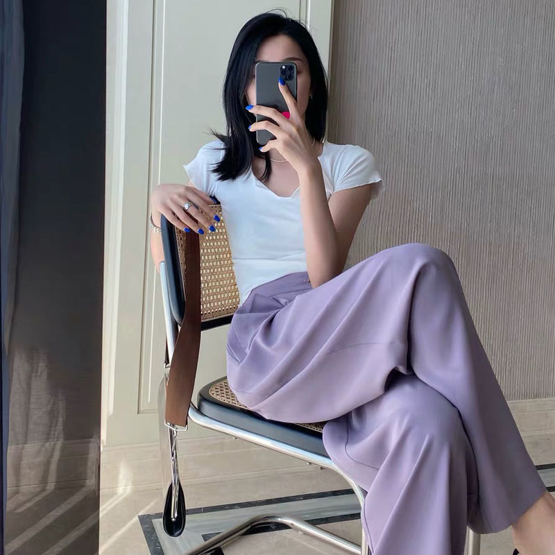 COZOK Áo thun croptop COZOK ngắn tay cổ chữ V thời trang cho nữ
