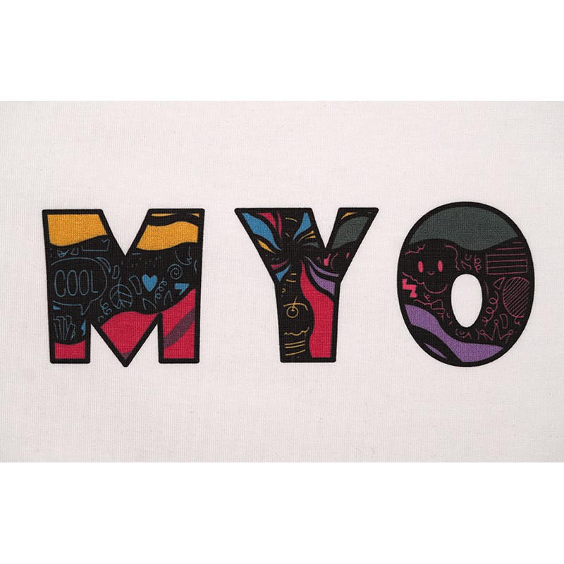 Áo thun Form Rộng MYO Vải Cotton In Hình Nation Doodle