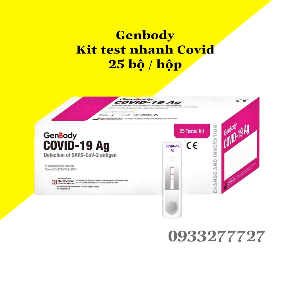 (Giao hỏa tốc) 1 HỘP kit test nhanh GENBODY COVID-19 AG Hàn Quốc chính hãng, xuất hóa đơn đầy đủ