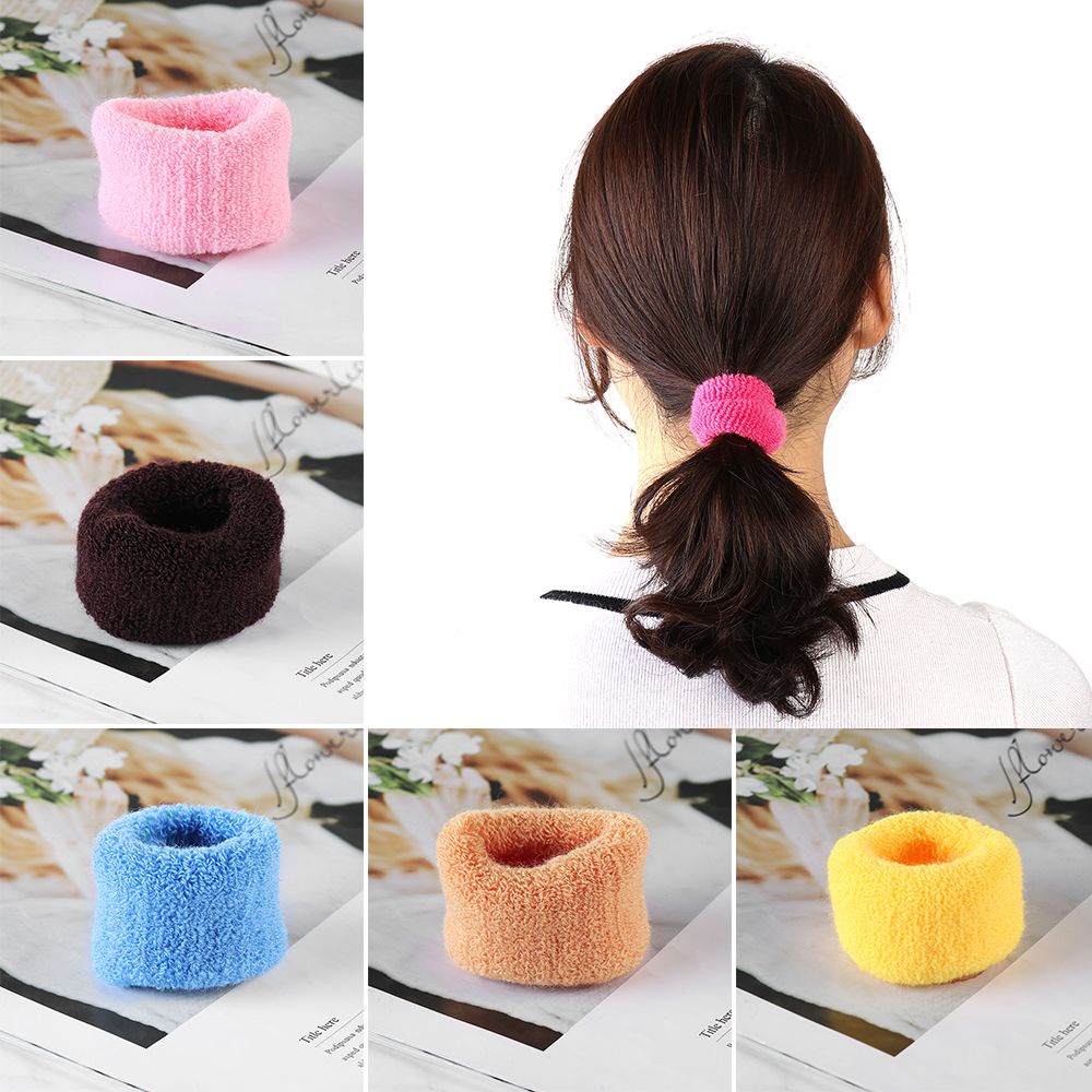 UPSTOP Dây buộc tóc cao su mềm bản rộng co giãn nhiều màu thời trang cho nữ