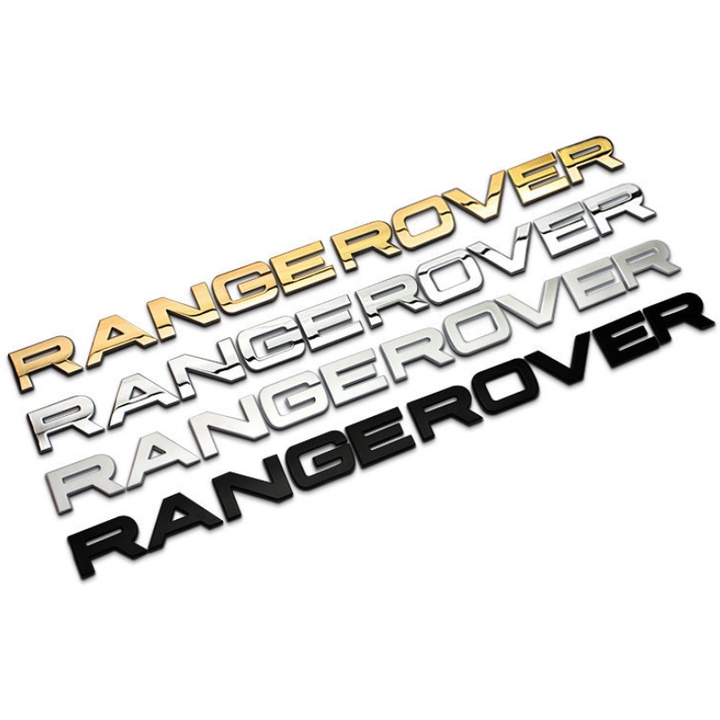 Decal tem chữ Ranger Rover inox dán đầu hoặc đuôi xe ô tô