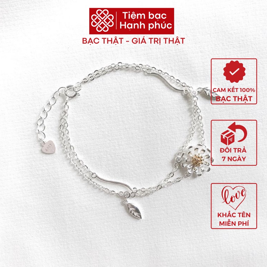 Lắc tay bạc nữ, vòng tay bạc ta s925 cao cấp sáng bóng, cam kết không đen - Mã TSJL07