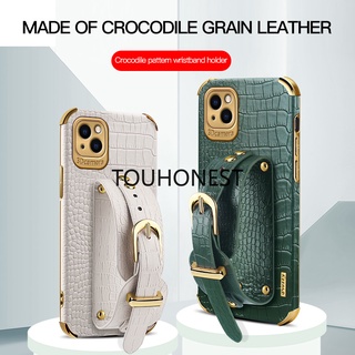 Ốp Lưng In Họa Tiết Dành Cho Điện Thoại Casing For iPhone XR Case For iPhone 11 Pro Max Case For iPhone 6 Plus Case For iPhone 6S Plus Luxury Shockproof Softcase Crocodile Pattern Leather Wrist Strap Phone Case