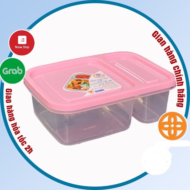 Hộp đựng thực phẩm 2 ngăn Việt Nhật, Hộp bảo quản thức ăn, đựng cơm, trữ đồ đông tiện lợi GT 6485/6486