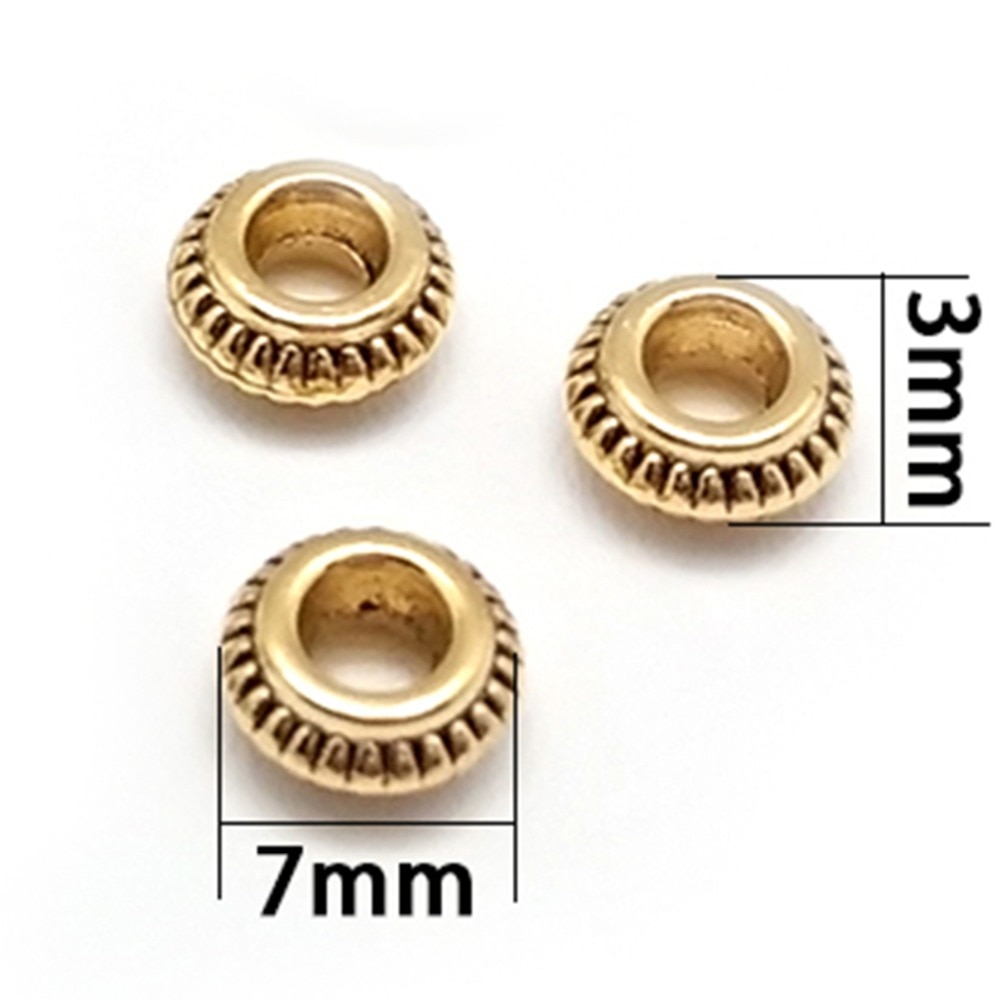 Bộ 50 Hạt Kim Loại Beadia Hình Tròn Kích Thước 7x3mm Dùng Làm Trang Sức DIY