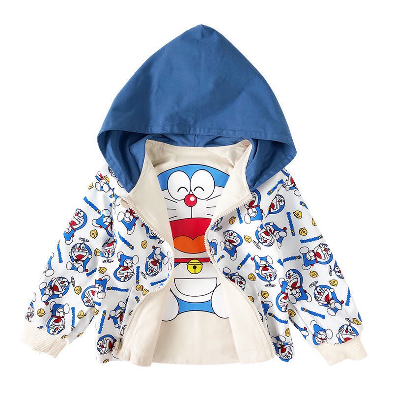 Áo khoác gió cho bé KIDPLANET Doraemon cho bé trai bé gái 4-10 tuổi thời trang trẻ em N00557