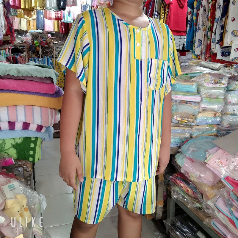 Bộ quần áo tol(lanh) tay ngắn vải công ty Thắng Lợi mềm, mịn,mát,thoáng,ít co rút cho bé trai từ 40_50kg