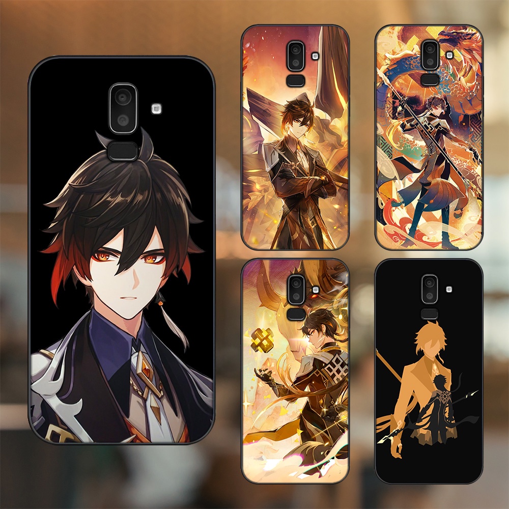 Ốp lưng Samsung J8 viền đen in hình Zhongli Genshin Impact