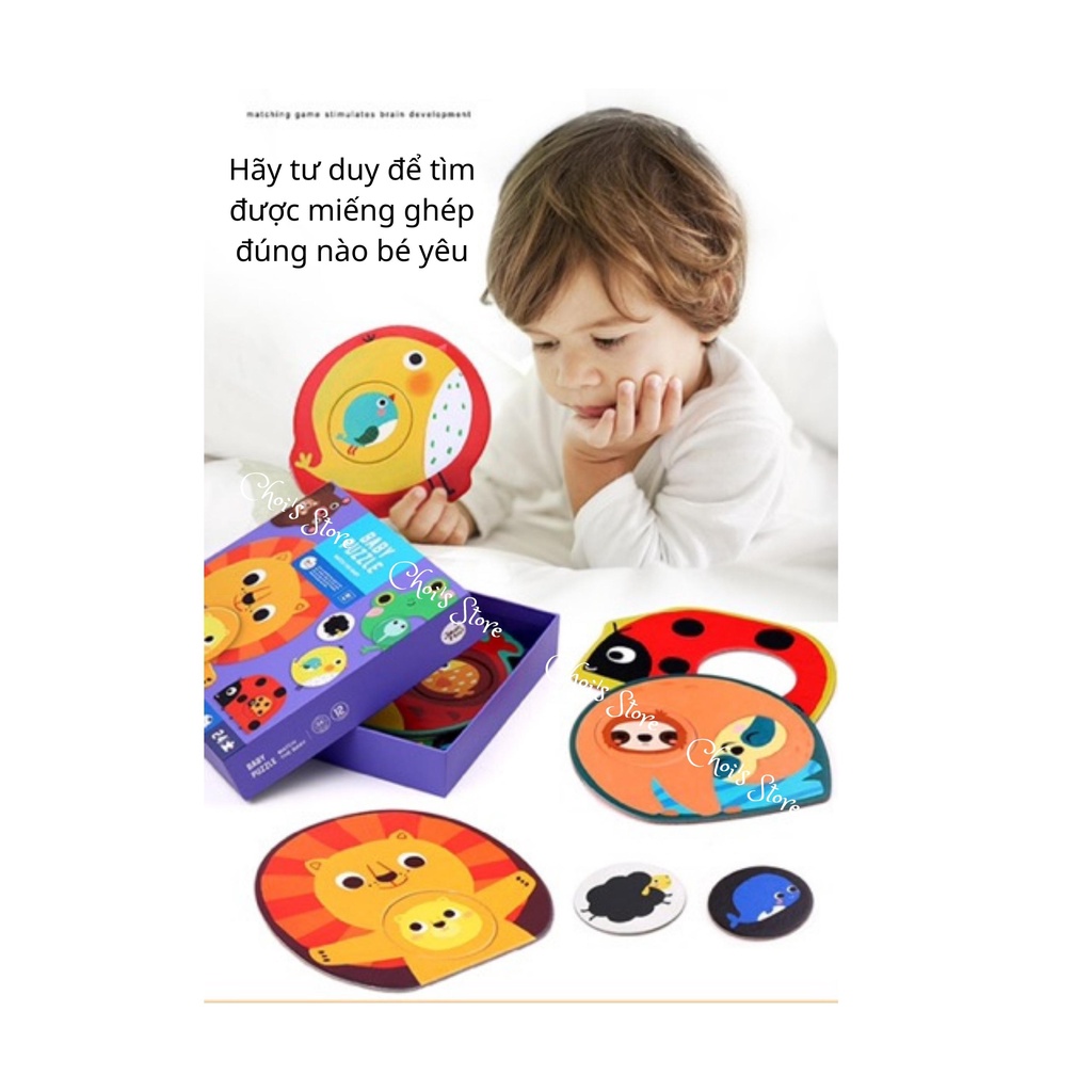 Ghép hình 2 mảnh xếp hình 24 chi tiết kích thích khả năng quan sát, tư duy Joan Mirro Baby Puzzle  Choi Store 33