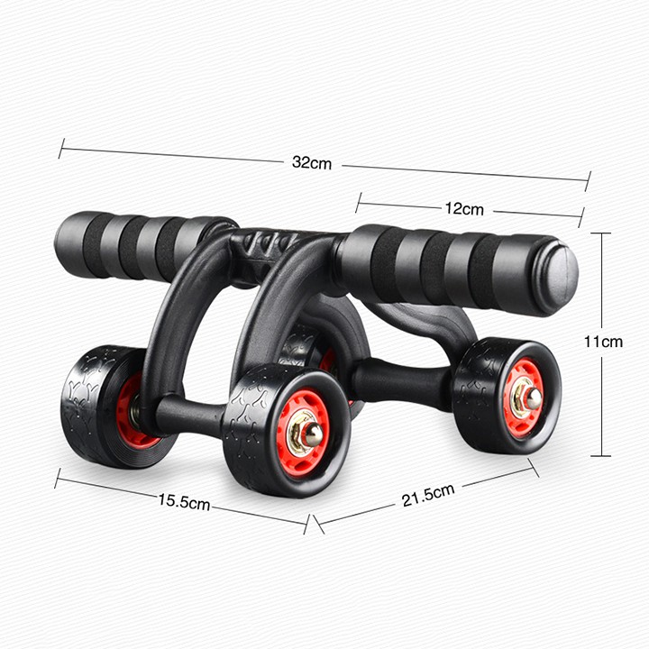 Bán rẻ Con lăn tập bụng 4 bánh cao cấp (Tặng kèm thảm) dụng cụ tập thể dục con lăng 4 bánh